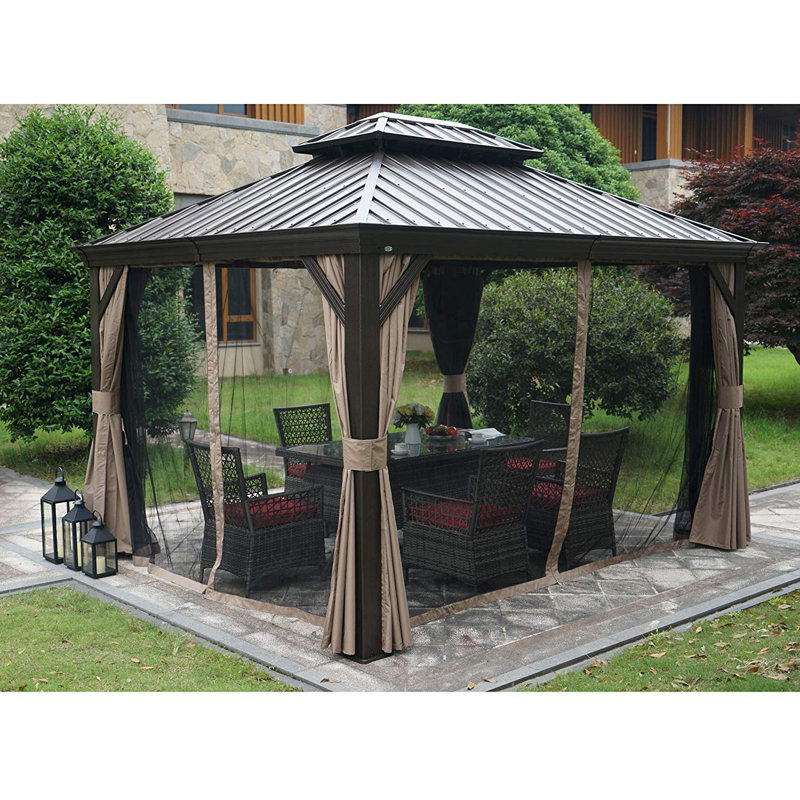 Bay Isle Home Dahlin Hardtop 12 Ft. W x 10 Ft. D Aluminum Patio Gazebo